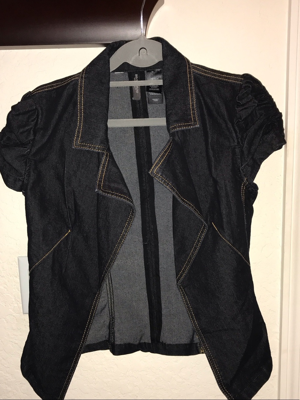 Bisou Bisou Black Short-Sleeve Denim Jacket